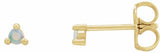 14K Yellow Gold 3 mm Round Natural White Opal Earrings