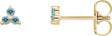 14K Yellow Gold Natural Aquamarine Three Stone Earrings