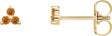 14K Yellow Gold Natural Citrine Three Stone Earrings