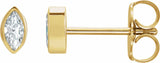 14K Yellow 1 1/2 CTW Natural Diamond Solitaire Bezel-Set Earrings