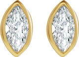 14K Yellow 1/10 CTW Natural Diamond Solitaire Bezel-Set Earrings