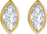 14K Yellow Gold 1/10 CTW Natural Diamond Solitaire Bezel-Set Earrings