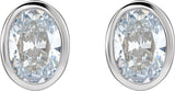 14K White 1/5 CTW Lab-Grown Diamond Bezel-Set Earrings