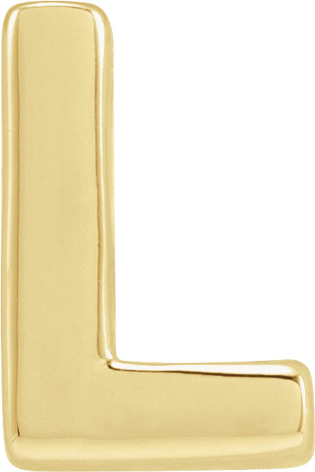 14K Yellow Block Initial L Slide Pendant