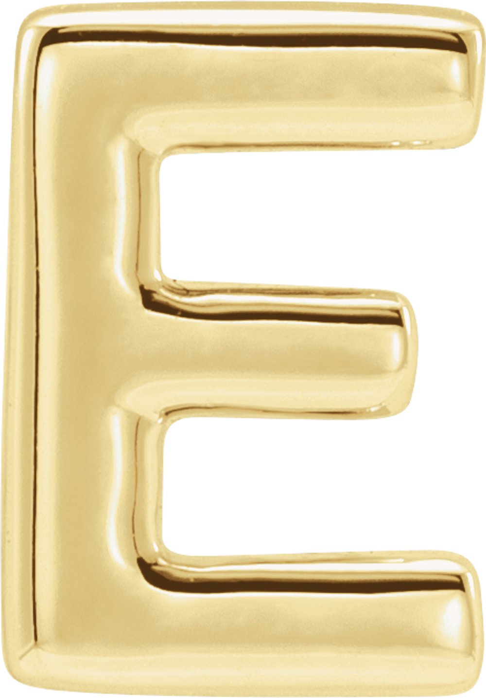 14K Yellow Block Initial E Slide Pendant