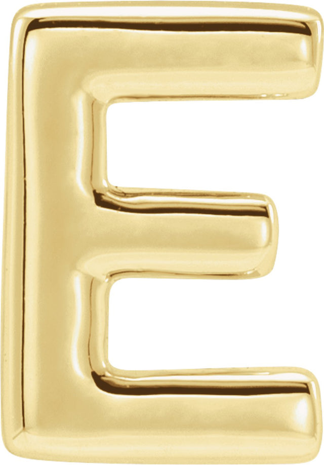 14K Yellow Gold Block Initial E Slide Pendant