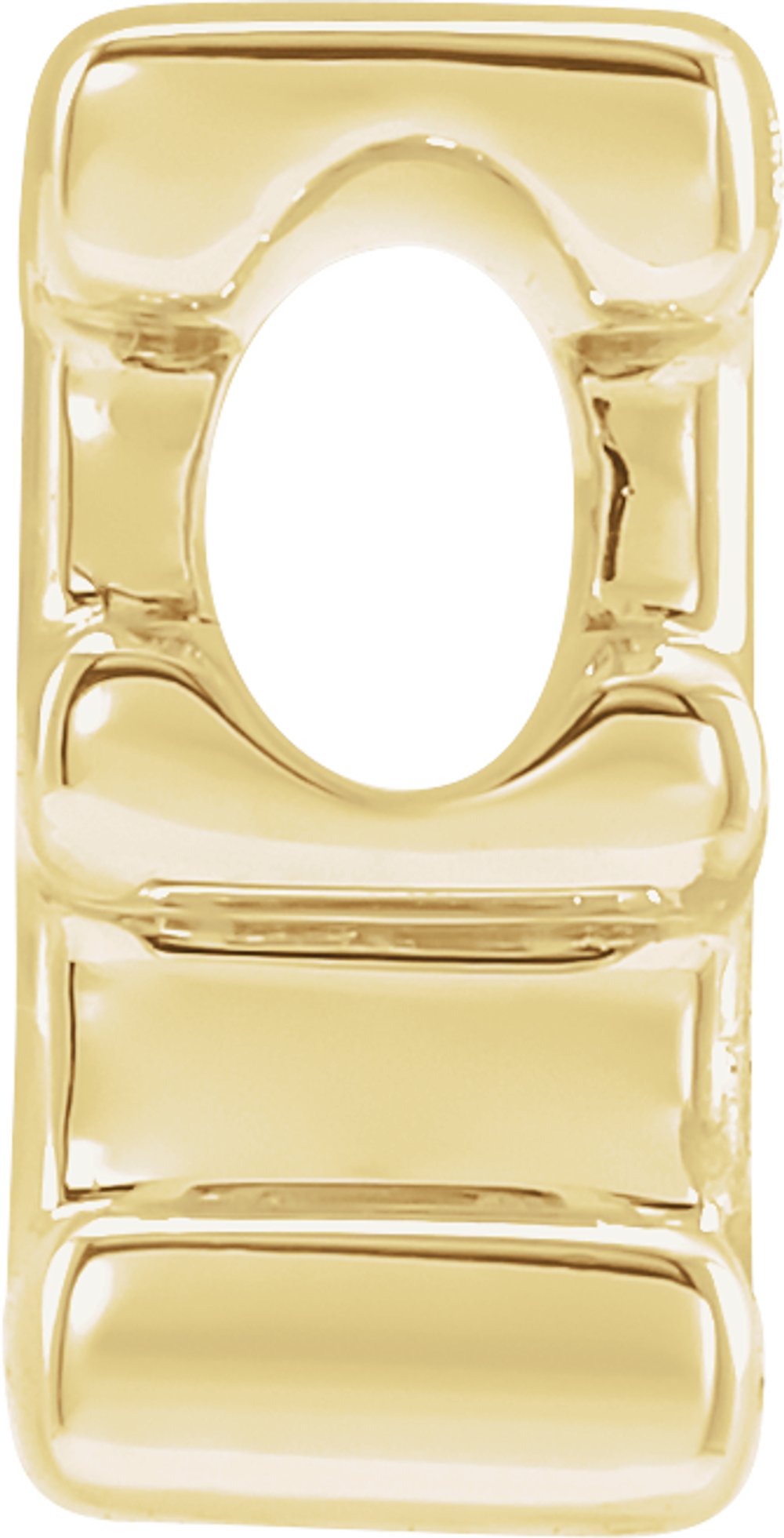 14K Yellow Block Initial E Slide Pendant