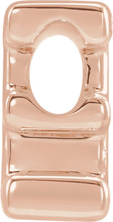 14K Rose Block Initial E Slide Pendant