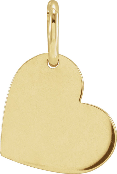 14K Yellow Gold Be Posh® Engravable Heart Pendant