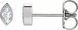 14K White Gold 1/8 CTW Natural Diamond Solitaire Bezel-Set Earrings