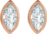 14K Rose 1/6 CTW Natural Diamond Solitaire Bezel-Set Earrings