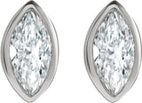 14K White Gold .06 CTW Natural Diamond Solitaire Bezel-Set Earrings
