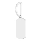 14K White 17.63x6 mm Engravable Dog Tag Charm/Pendant