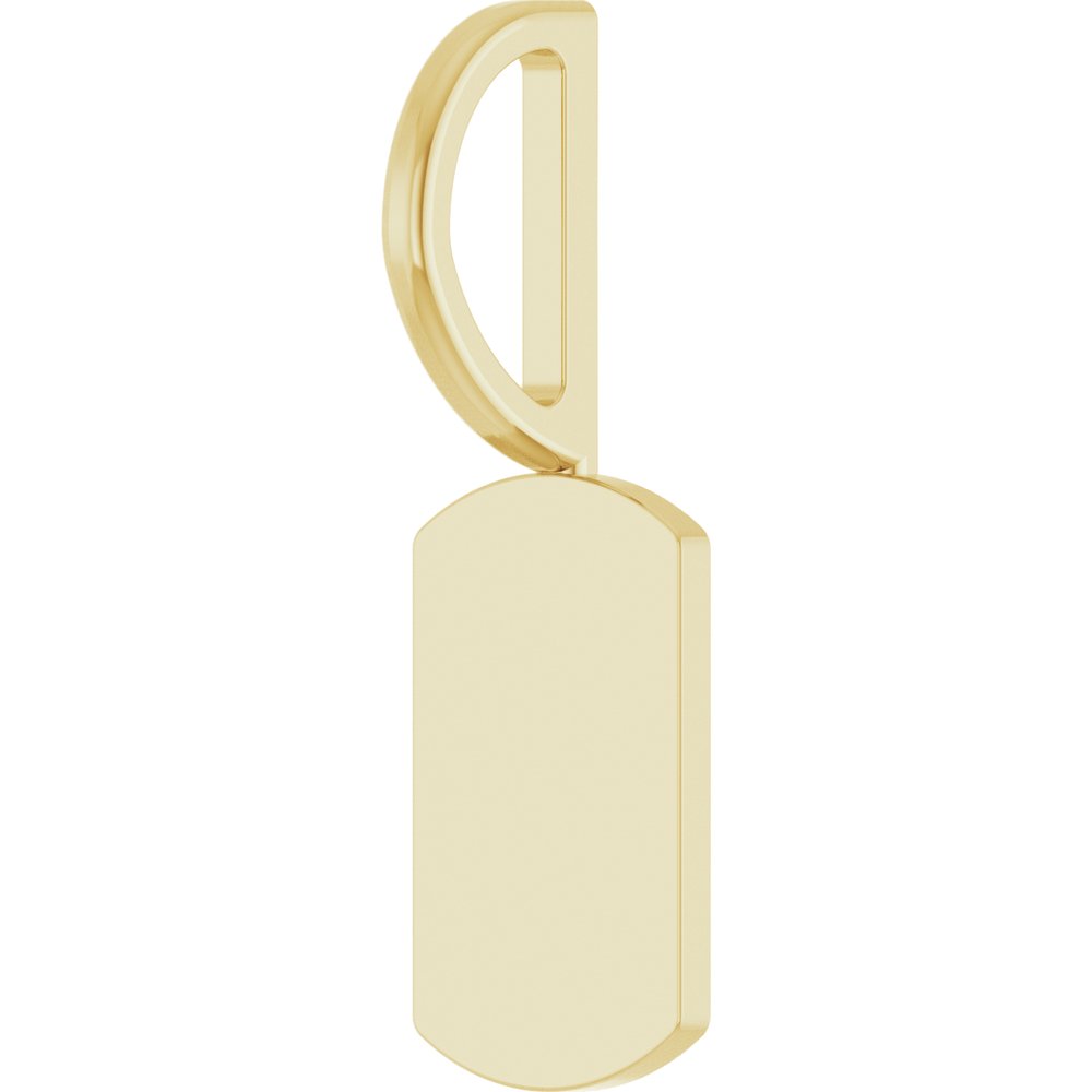 14K Yellow Gold Engravable Dog Tag Charm/Pendant