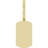 14K Yellow Gold Engravable Dog Tag Charm/Pendant