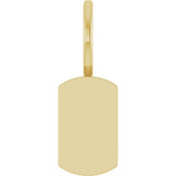 14K Yellow Gold Engravable Dog Tag Charm/Pendant