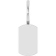 14K White Gold Engravable Dog Tag Charm/Pendant