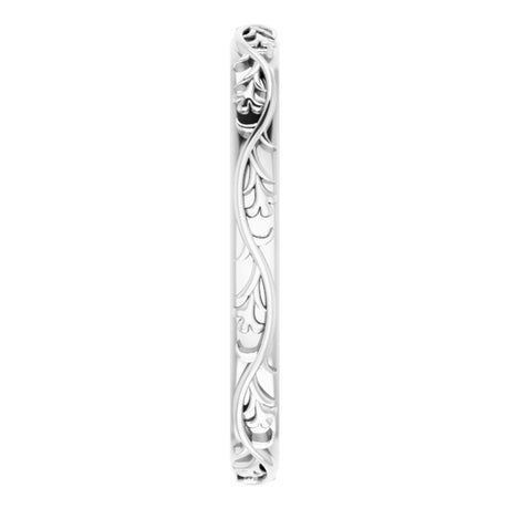 14K White Gold 2.5 mm Sculptural Flat Band Size 8