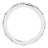 14K White Gold 2.8 mm Sculptural Flat Band Size 6.5