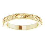 14K Yellow 2.8 mm Floral Band Size 5.5