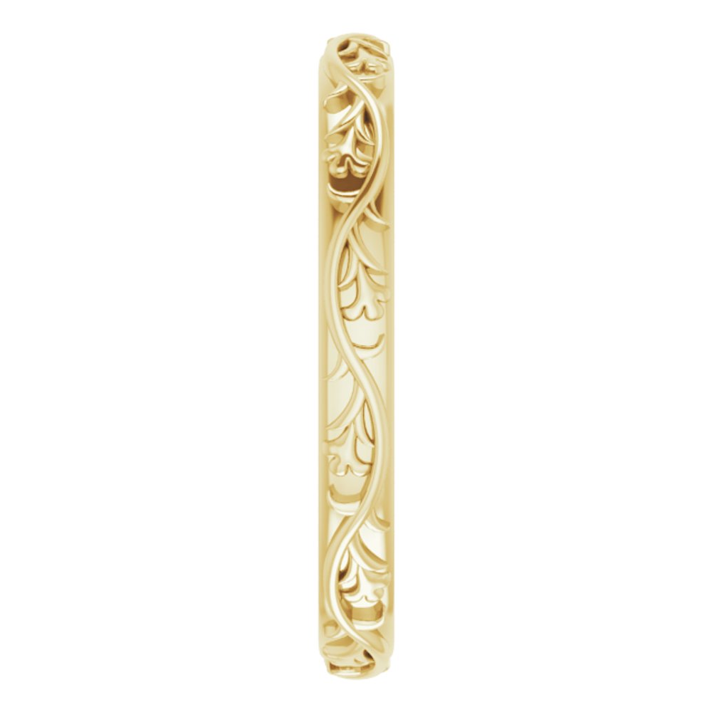 14K Yellow 2.8 mm Floral Band