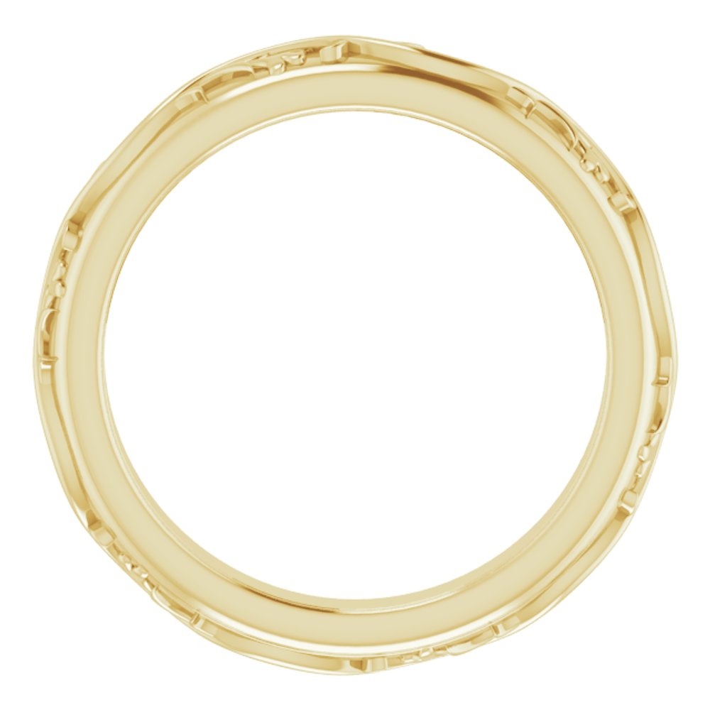 14K Yellow Gold 2.5 mm Sculptural Flat Band Size 5