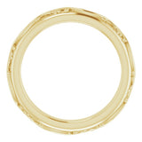 14K Yellow Gold 2.5 mm Sculptural Flat Band Size 5