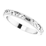 14K White 2.8 mm Floral Band