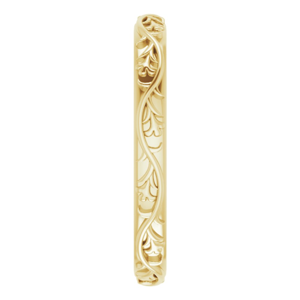 14K Yellow Gold 2.5 mm Sculptural Flat Band Size 5