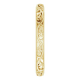 14K Yellow Gold 2.5 mm Sculptural Flat Band Size 5