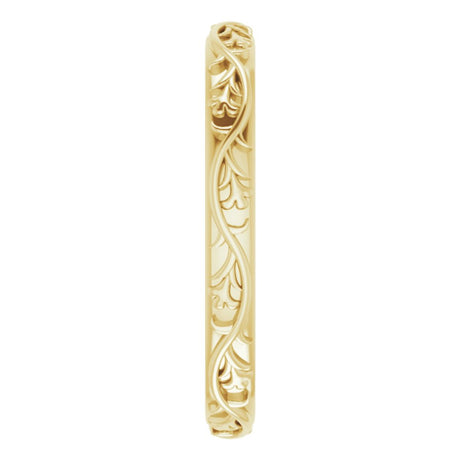 14K Yellow Gold 2.5 mm Sculptural Flat Band Size 5