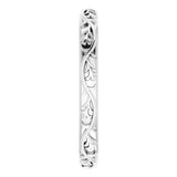 14K White 2.8 mm Floral Band