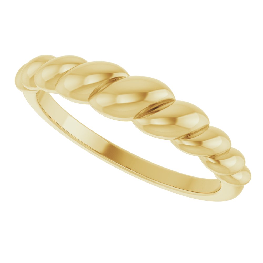 10K Yellow Rope Dome Ring