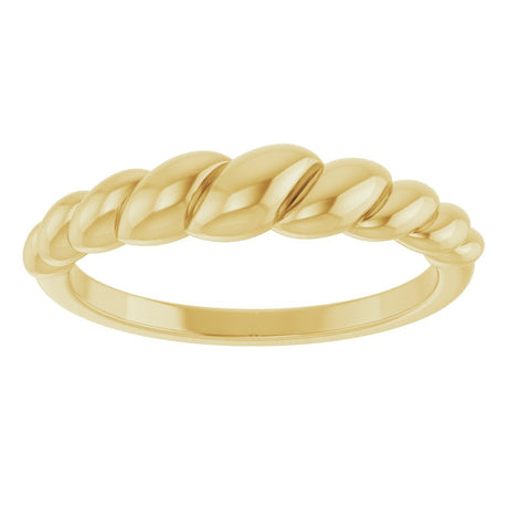 14K Yellow Gold Rope Dome Ring