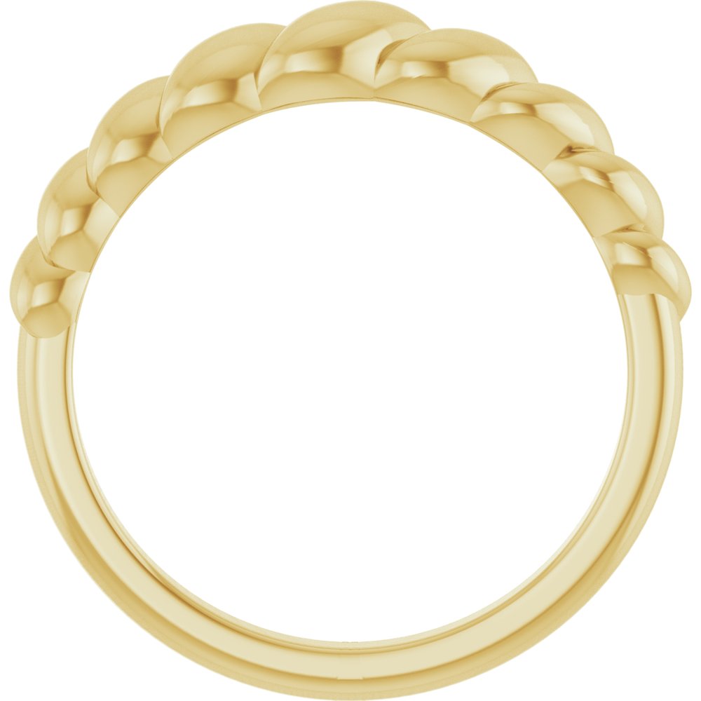 14K Yellow Gold Rope Dome Ring