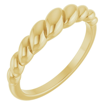 14K Yellow Rope Dome Ring