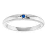 Sterling Silver Natural Blue Sapphire Stackable Ring