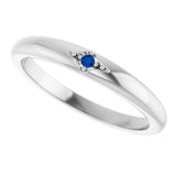 Sterling Silver Natural Blue Sapphire Stackable Ring