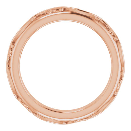 14K Rose 2.8 mm Floral Band