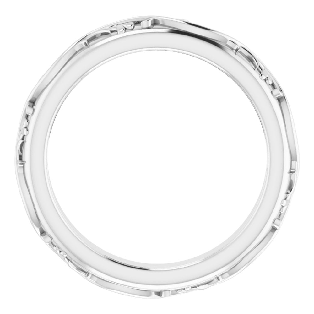 10K White 2.8 mm Sculptural Flat Band