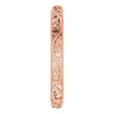 14K Rose 2.8 mm Floral Band