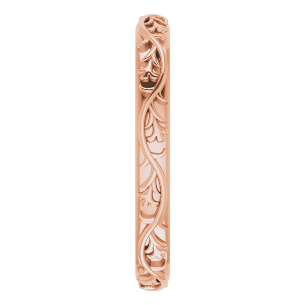 14K Rose 2.8 mm Floral Band