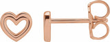 14K Rose Gold Heart Earrings