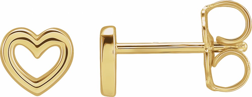 14K Yellow Gold Heart Earrings