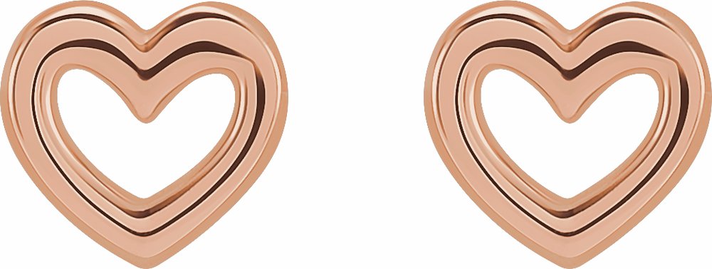 14K Rose Heart Earrings