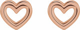 14K Rose Heart Earrings