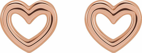 14K Rose Heart Earrings