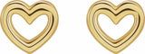 14K Yellow Gold Heart Earrings