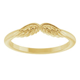 14K Yellow Gold Stackable Angel Wings Ring