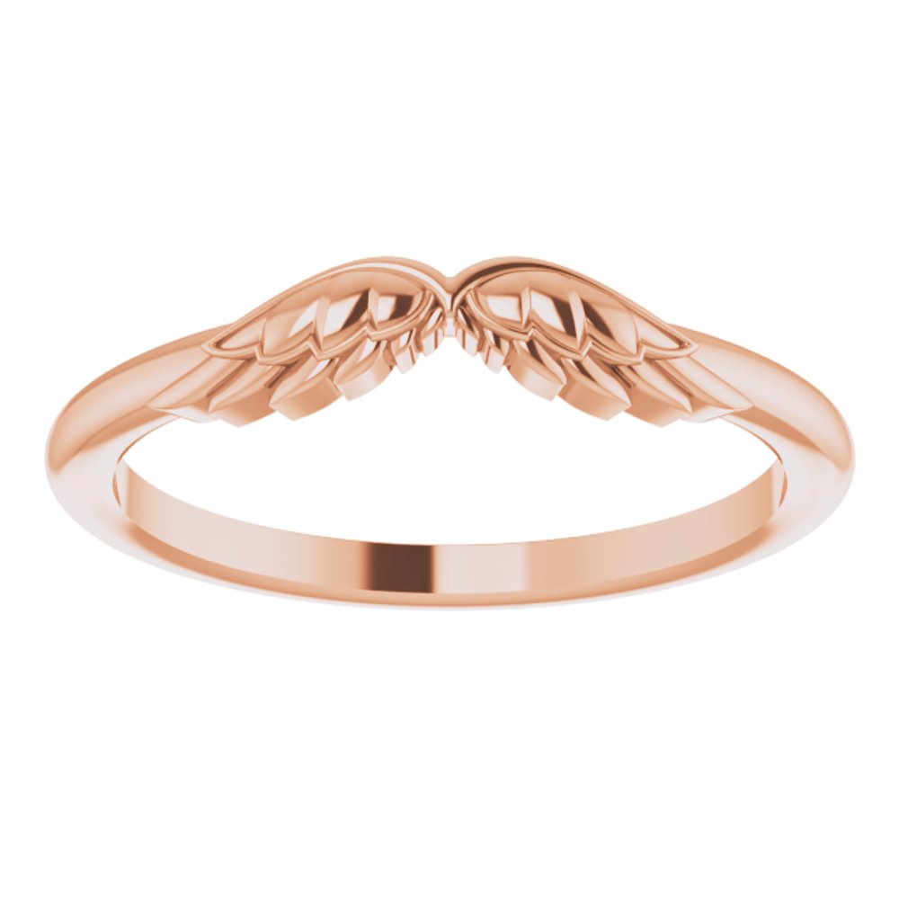 14K Rose Stackable Angel Wings Ring